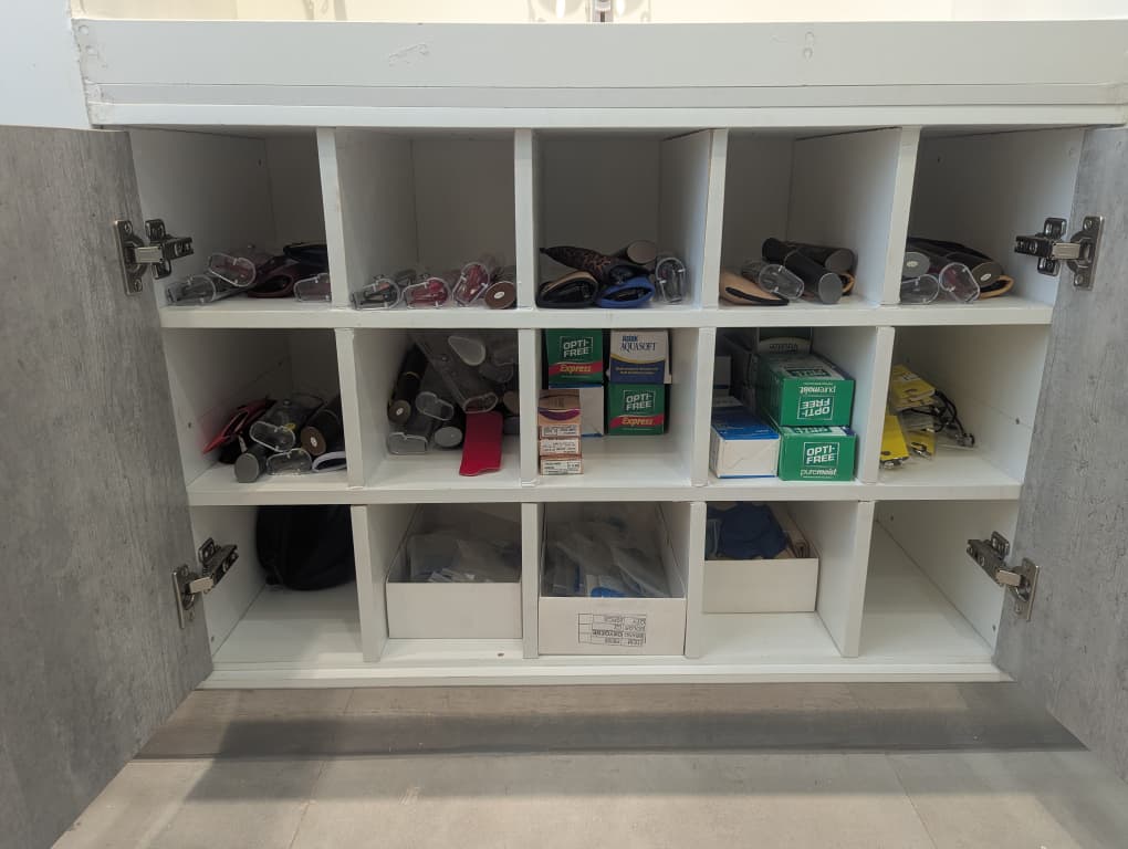 Precision compartment storage joinery for optical frames and medical supplies